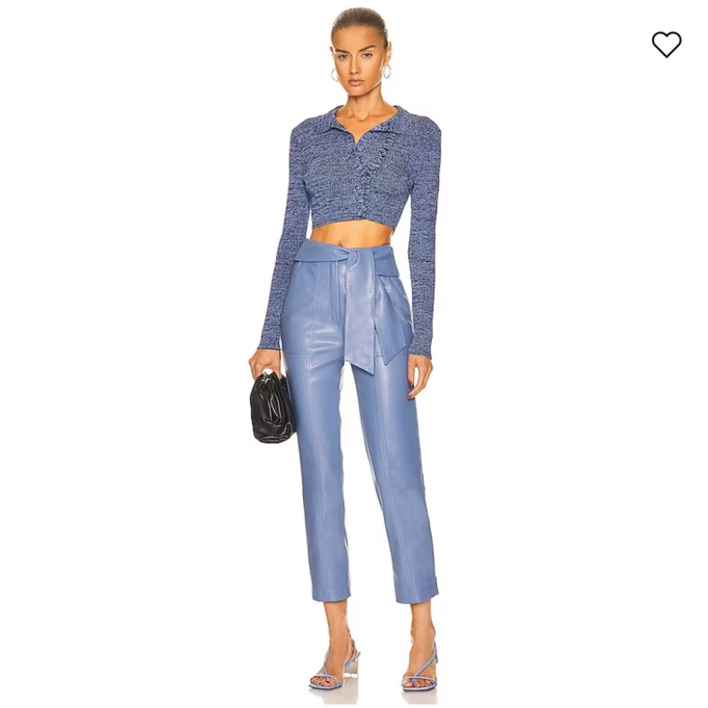 Jonathan Simkhai Vegan Blue Leather Pants